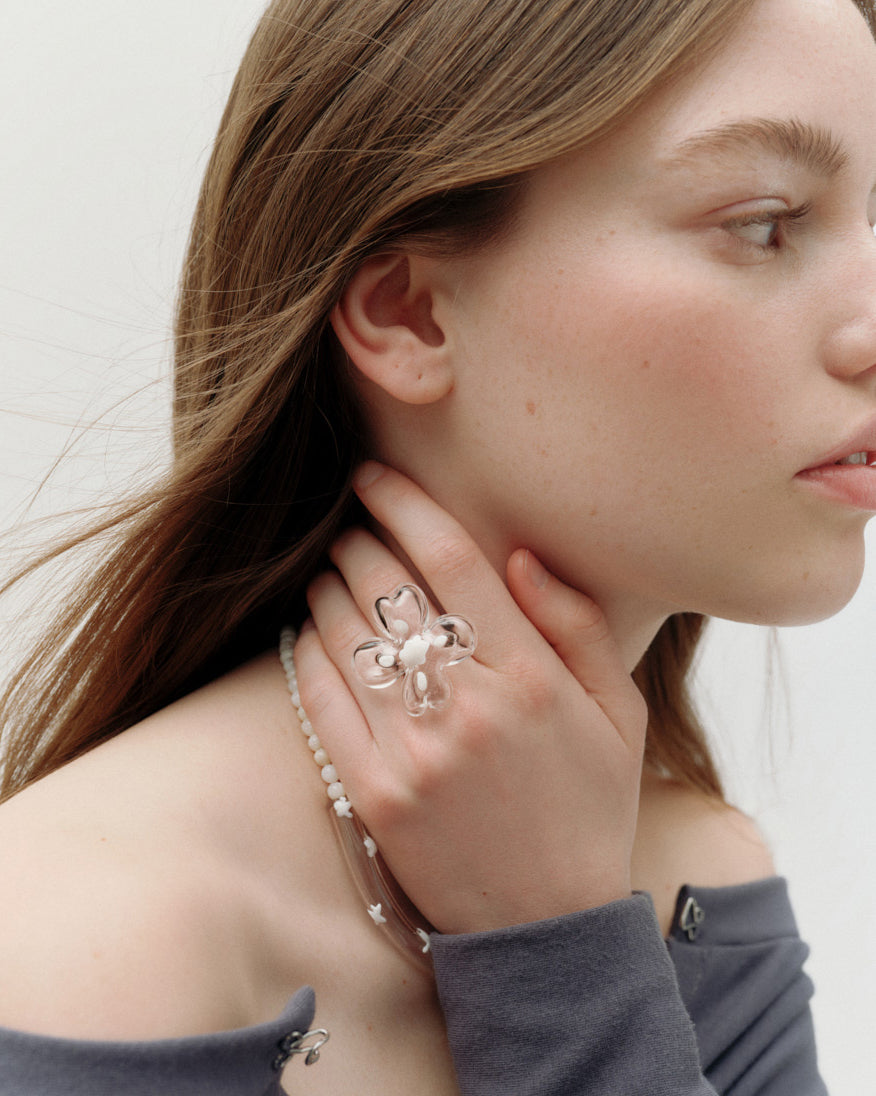 Sora ring - Handcrafted Glass Jewelry by Cajal