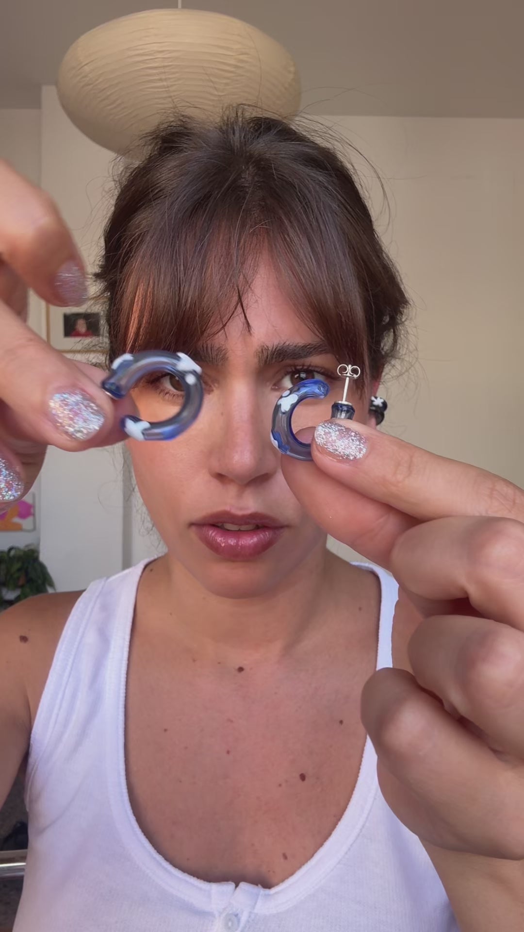 アクセサリー CARINA PIERCE Carina earrings - Handcrafted Glass Jewelry by Cajal