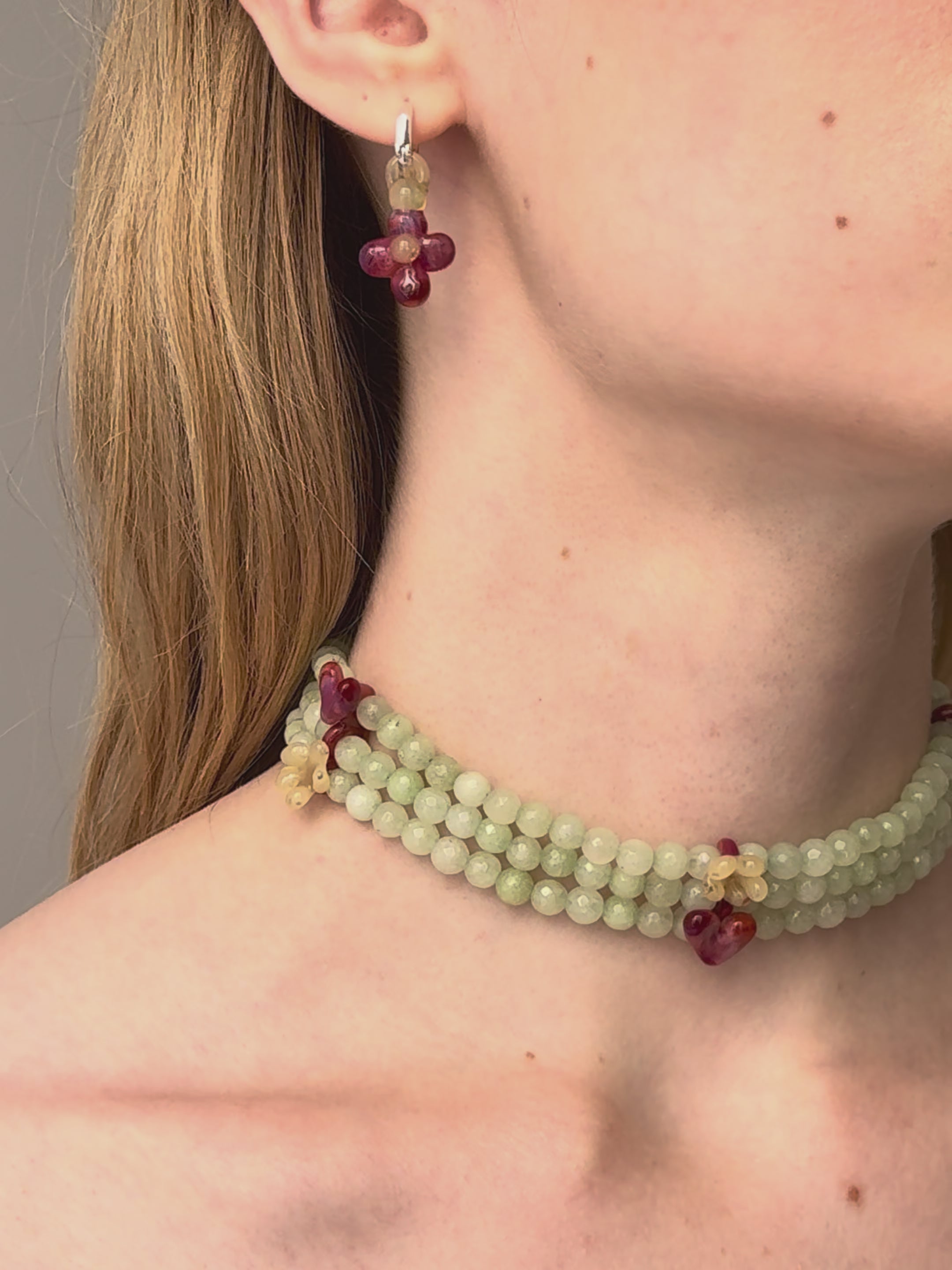 Jackie chocker - Handcrafted Glass Jewelry by Cajal